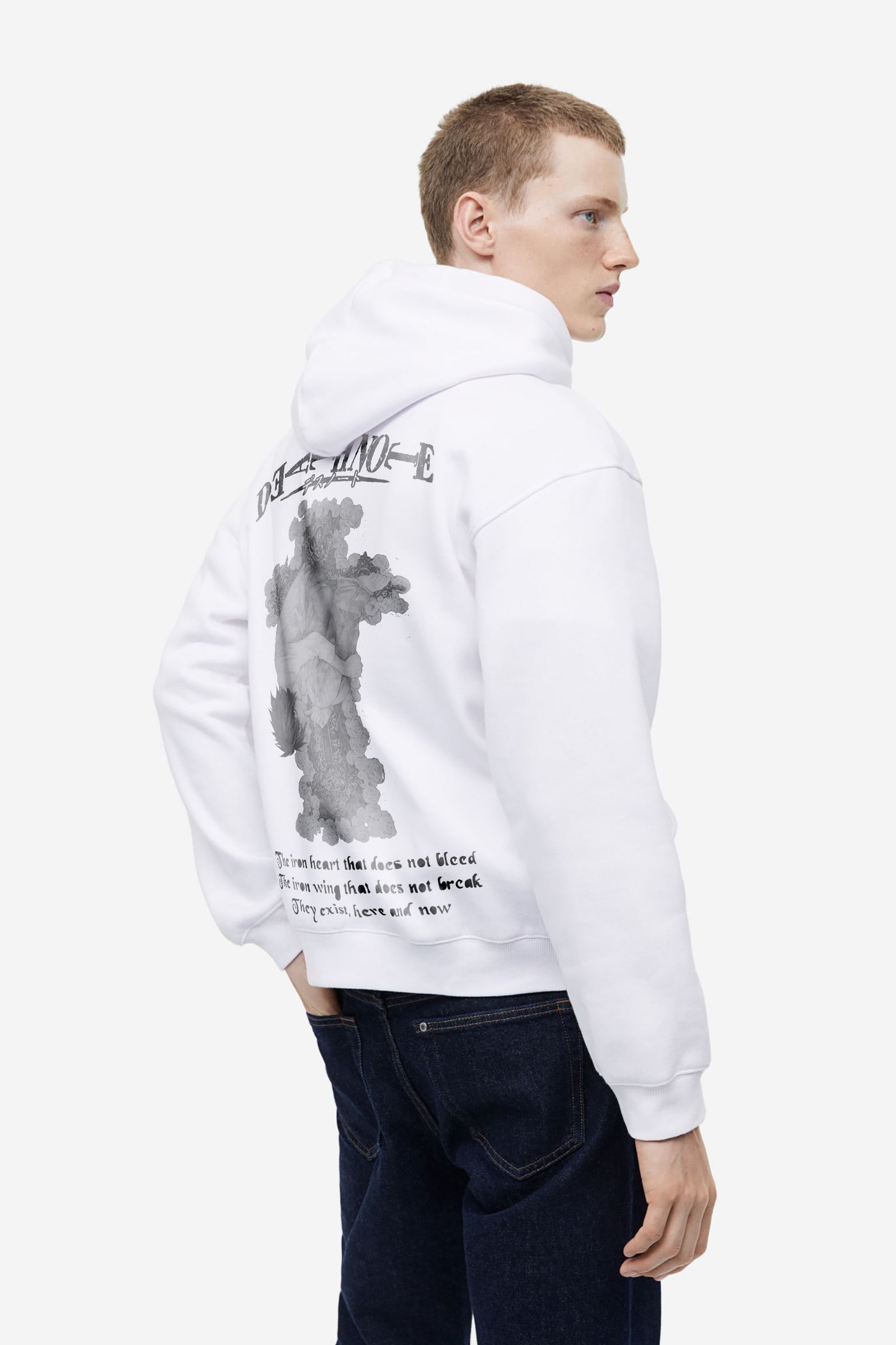 IRON SELF DEATH NOTE WHITE HOODIE