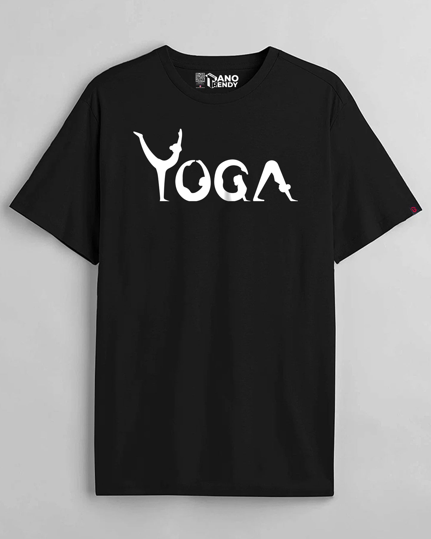 YOGA FIT AND ENERGETIC REGULAR FIT BLACK T-SHIRT