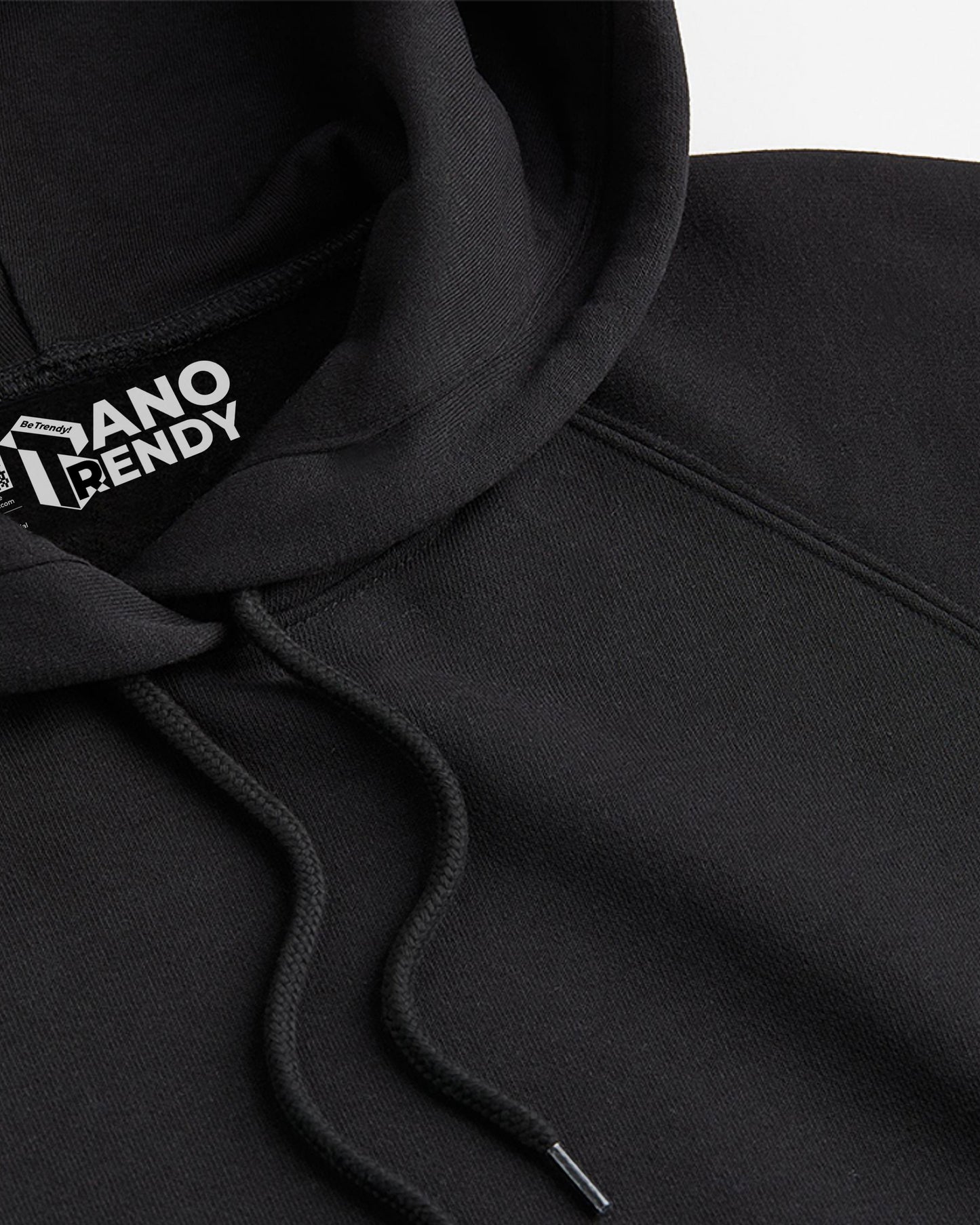 SOLIDS REGULAR FIT BLACK HOODIE