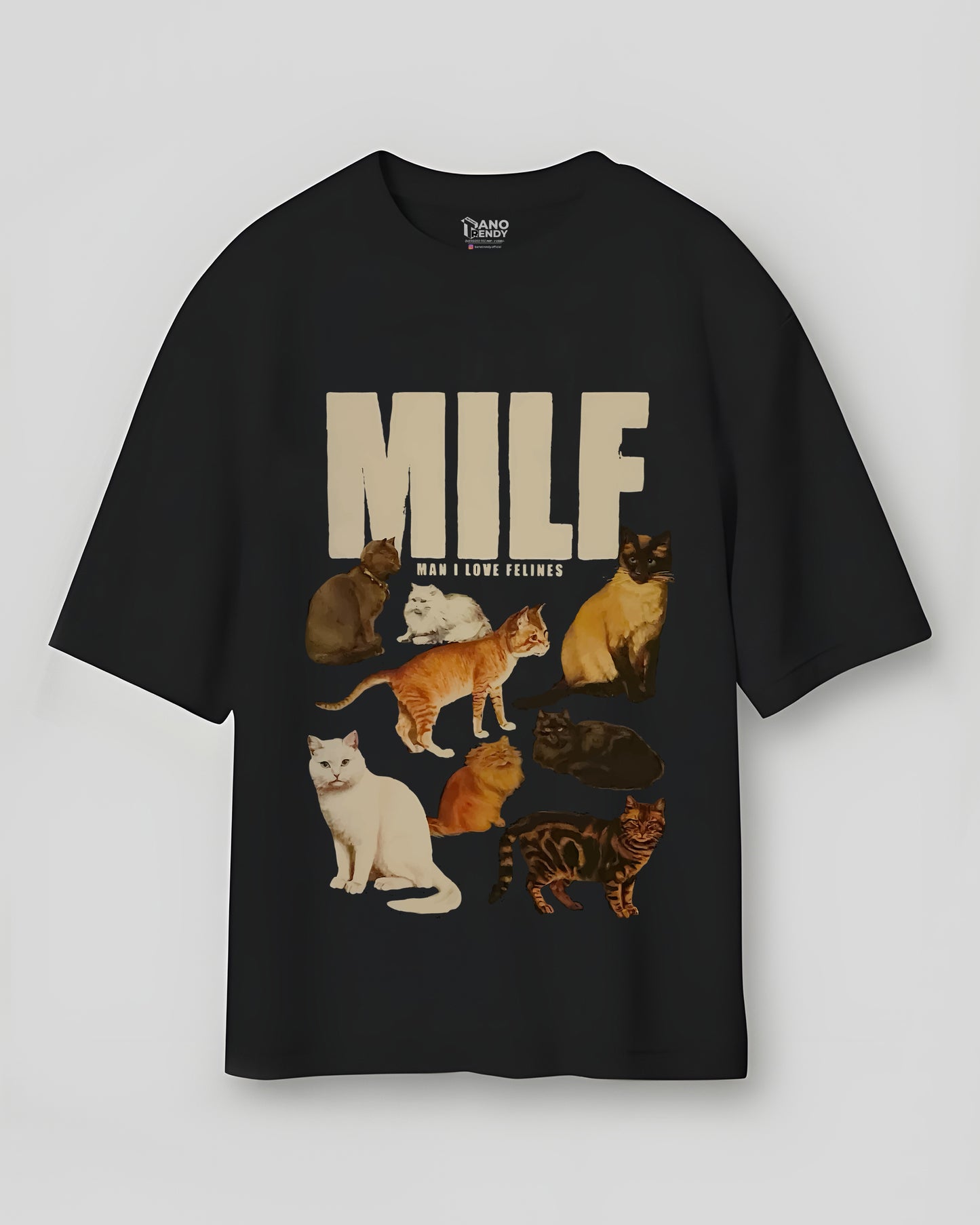 MILF 260GSM COTTON BLACK | OVERSIZED TEE