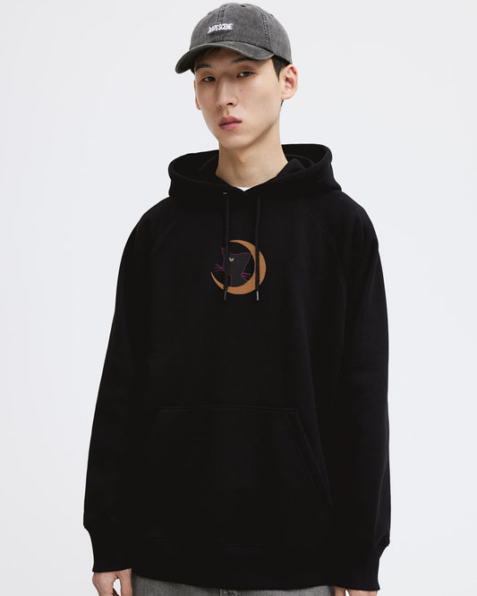 MIDNIGHT CAT MOONLIGHT BLACK HOODIE