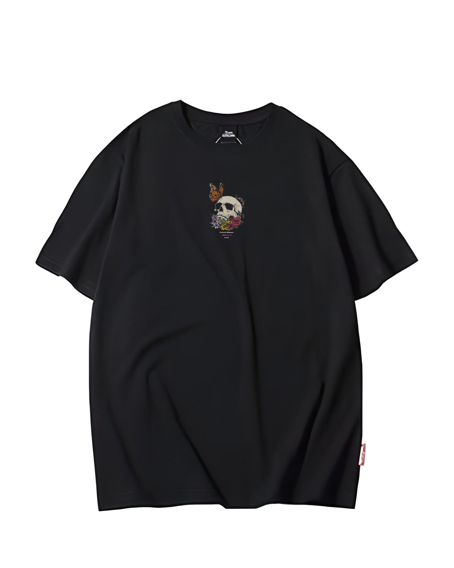 SKELETON BLOSSOM BLACK OVERSIZED T-SHIRT