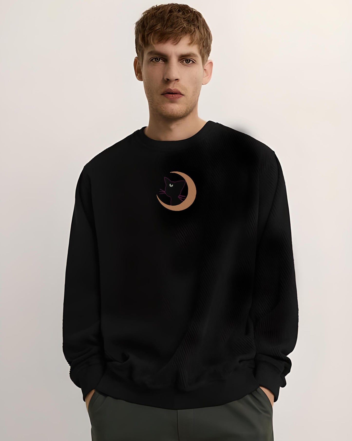 MIDNIGHT CAT MOONLIGHT BLACK SWEATSHIRT