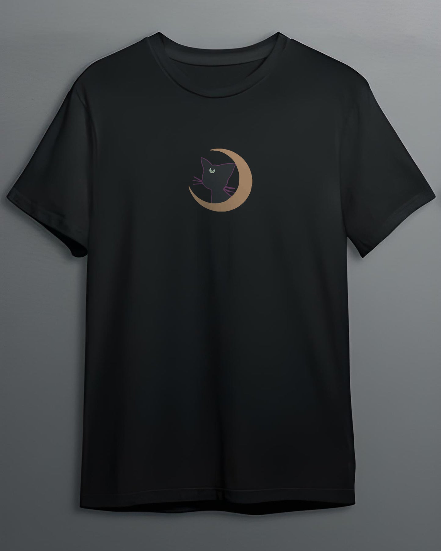 MIDNIGHT CAT MOONLIGHT BLACK REGULAR T-SHIRT