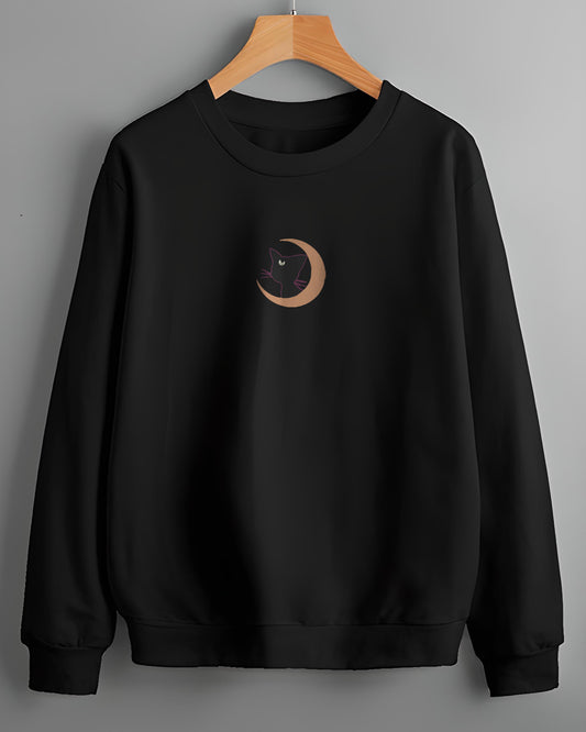 MIDNIGHT CAT MOONLIGHT BLACK SWEATSHIRT