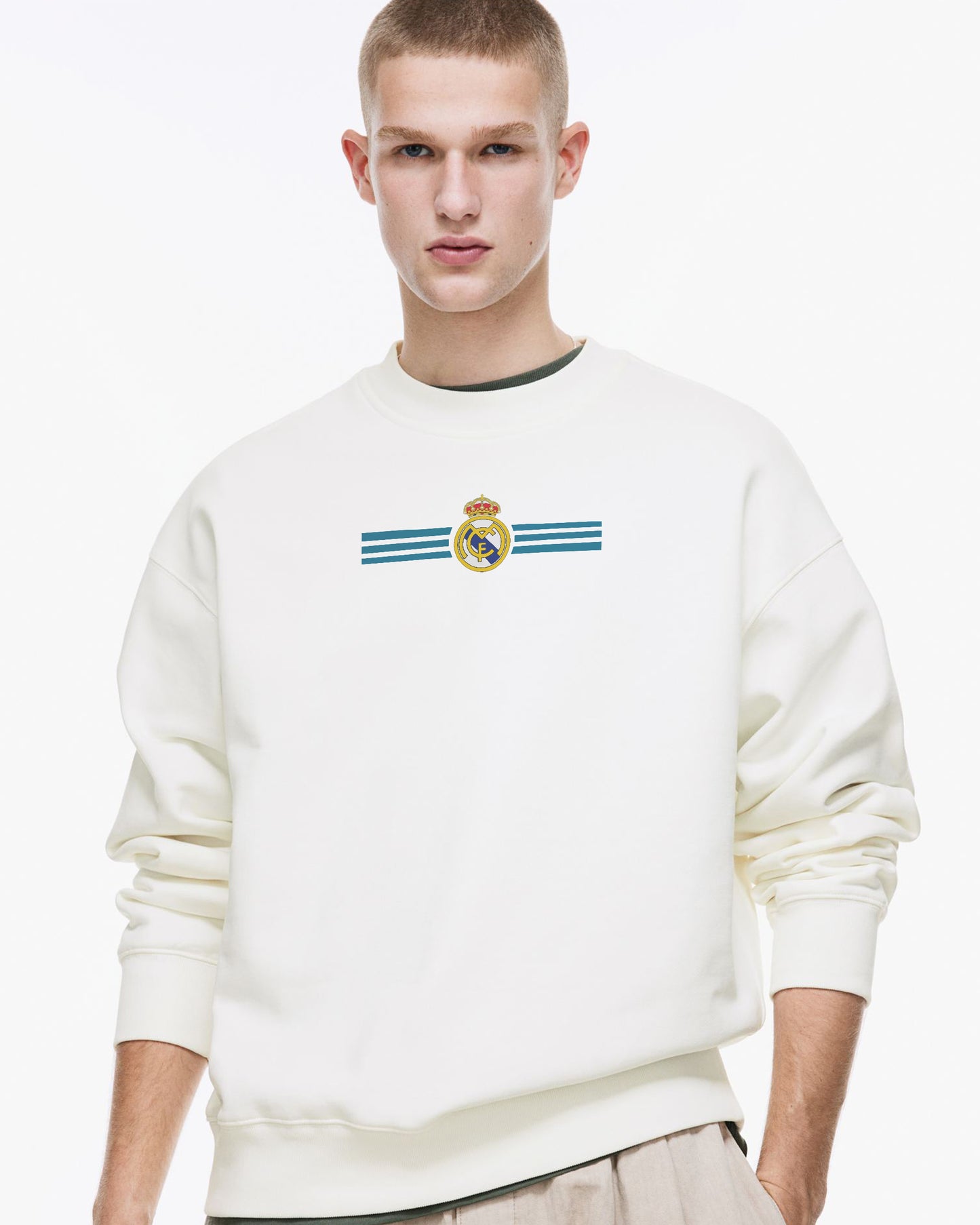 CRISTIANO RONALDO ICONIC FOOTBALL WHITE REGULAR SWEATSHIRT