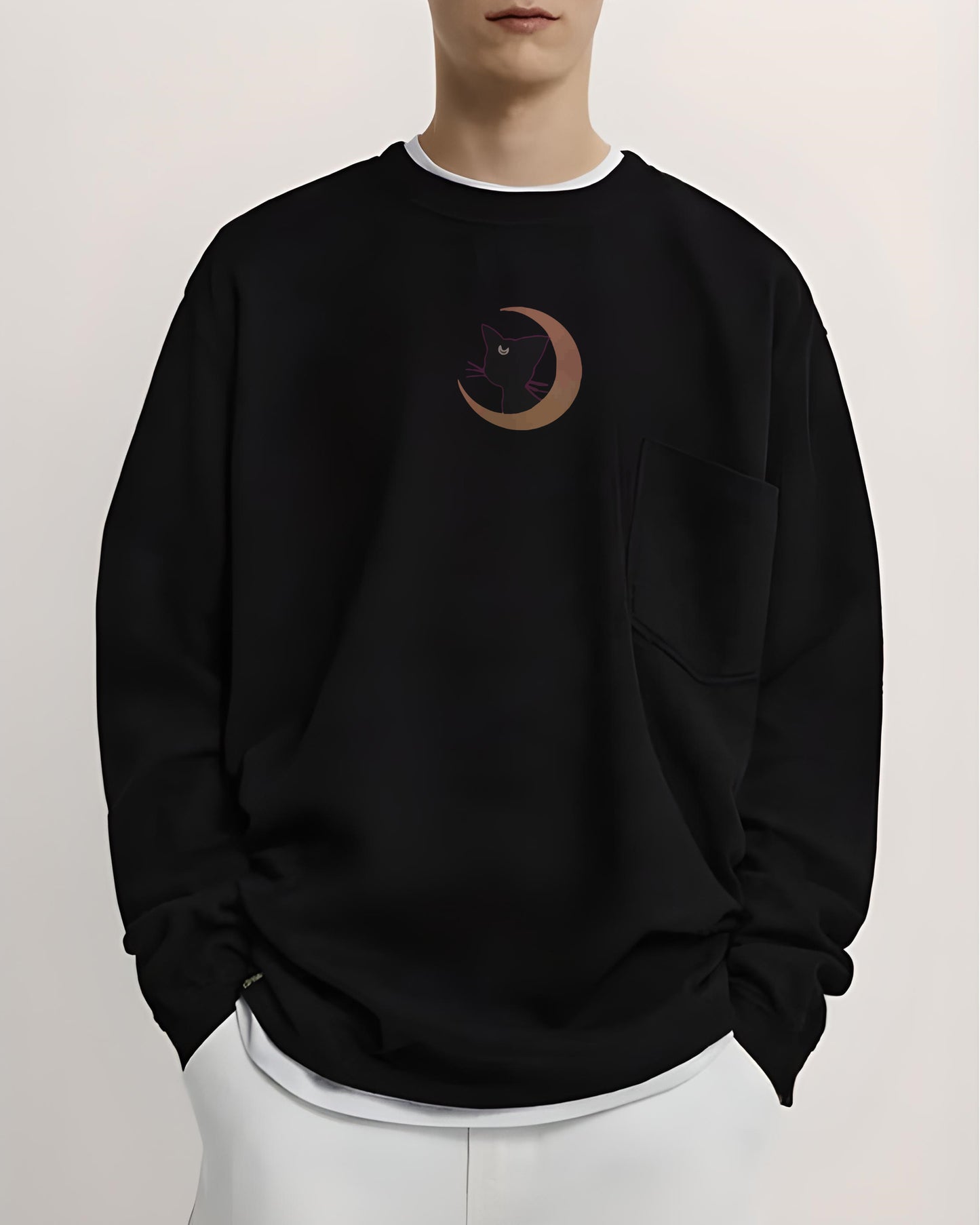 MIDNIGHT CAT MOONLIGHT BLACK SWEATSHIRT