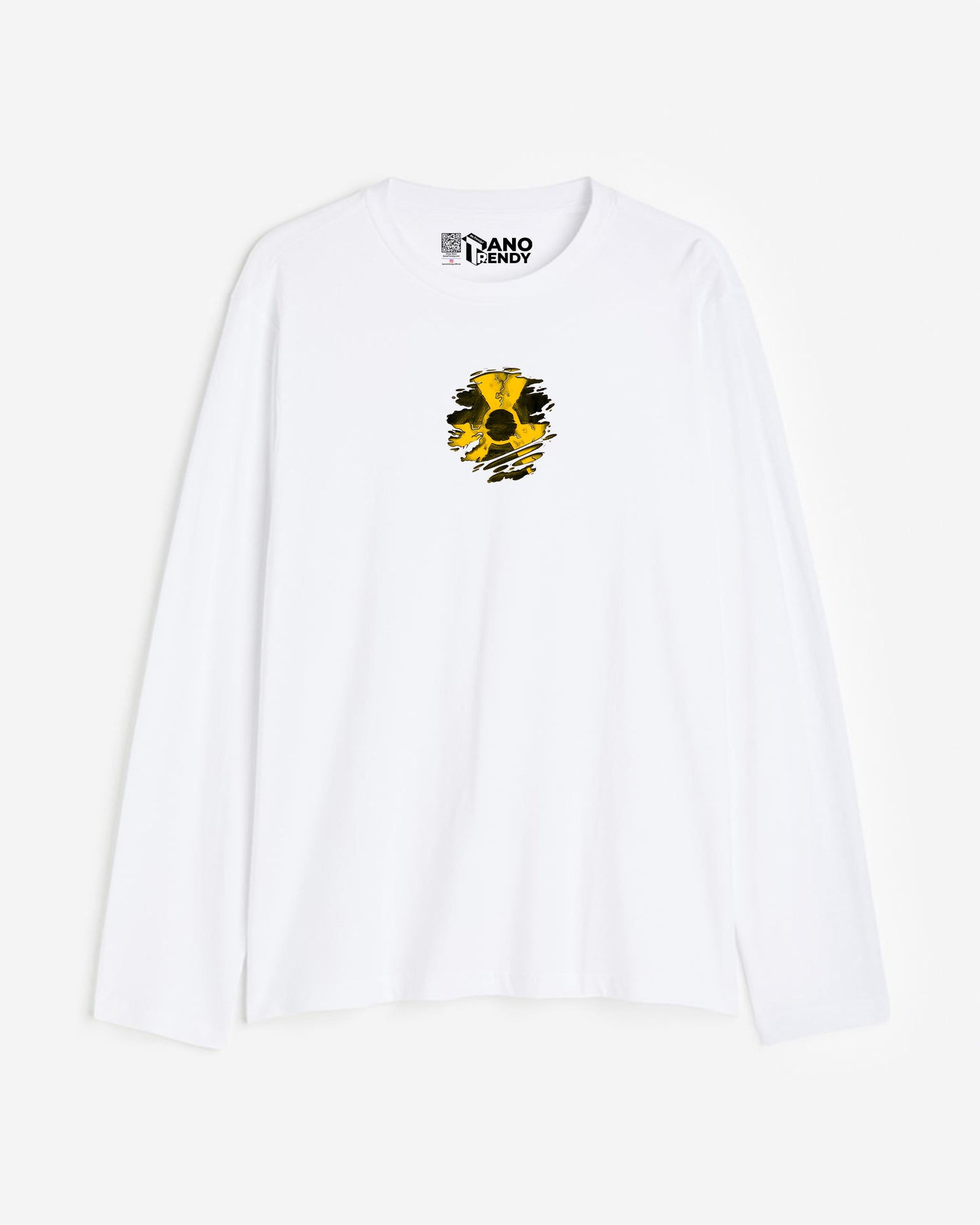 ZOMBOY OUTBREAK MASK ON WHITE FULL SLEEVES T-SHIRT