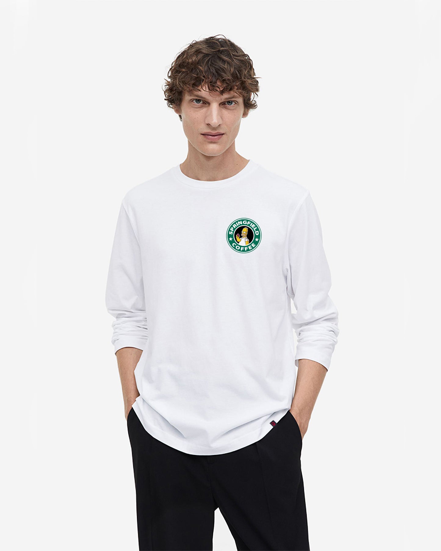 STARBUCKS Full-sleeve White T-shirt