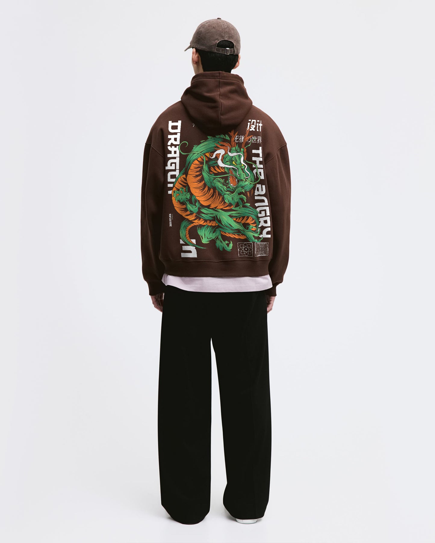 TOKYO JAPANESE DRAGON ANGRY FIRE BROWN HOODIE