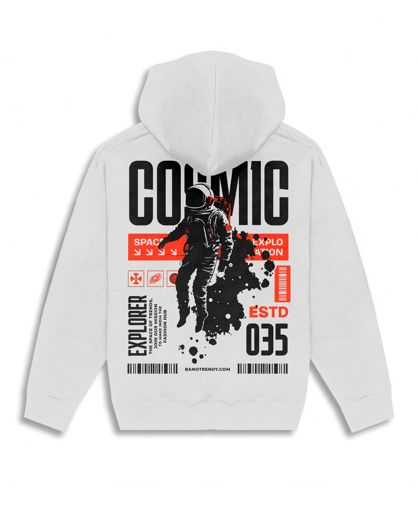 COSMIC HOODIE WHITE 350GSM