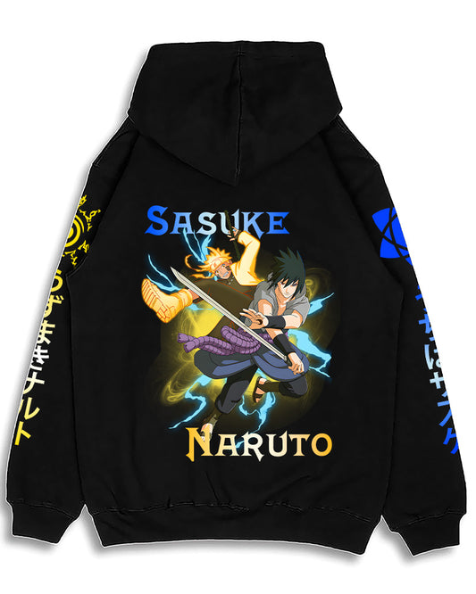 The Sasuke X Naruto Premium Hoodie Black