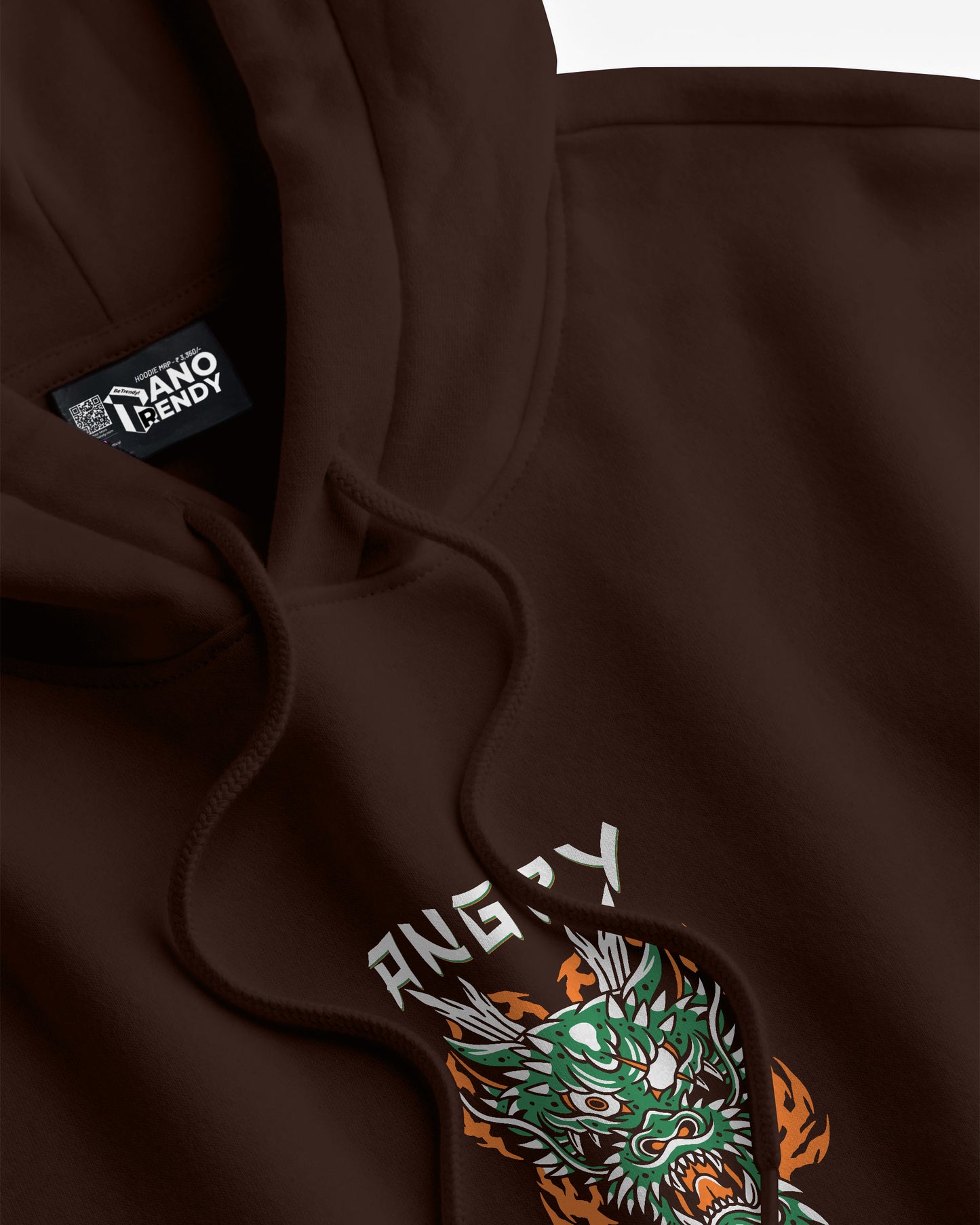 TOKYO JAPANESE DRAGON ANGRY FIRE BROWN HOODIE