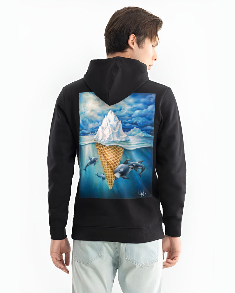 MELTING ICE AND CREAM REGULAR FIT BLACK HOODIE