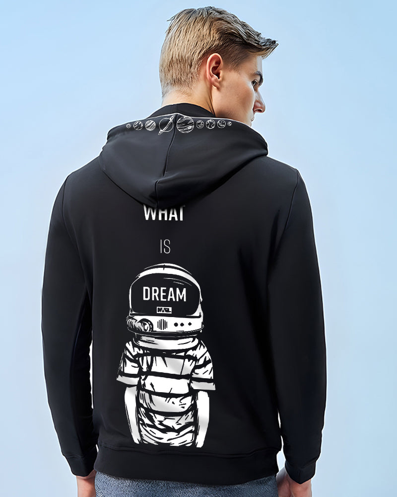 A DREAM TO UNIVERSE ASTRONAUT BLACK HOODIE