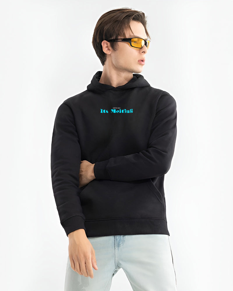 MELTING ICE AND CREAM REGULAR FIT BLACK HOODIE