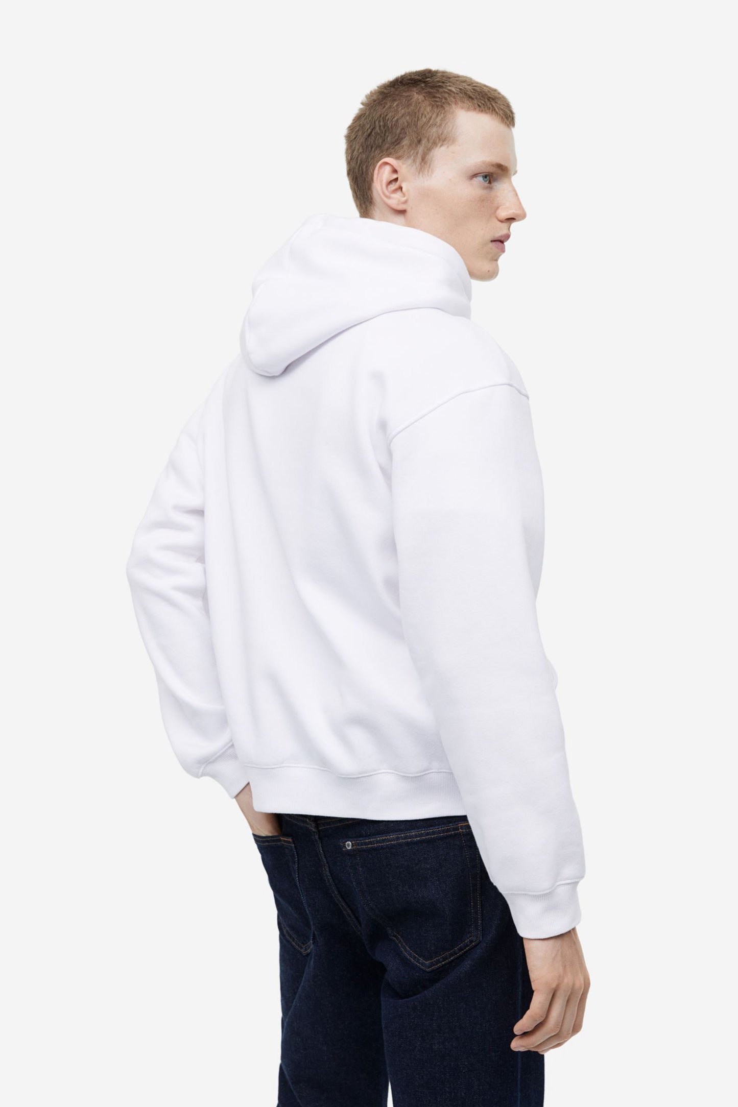 Solid Regular Fit Hoodie White