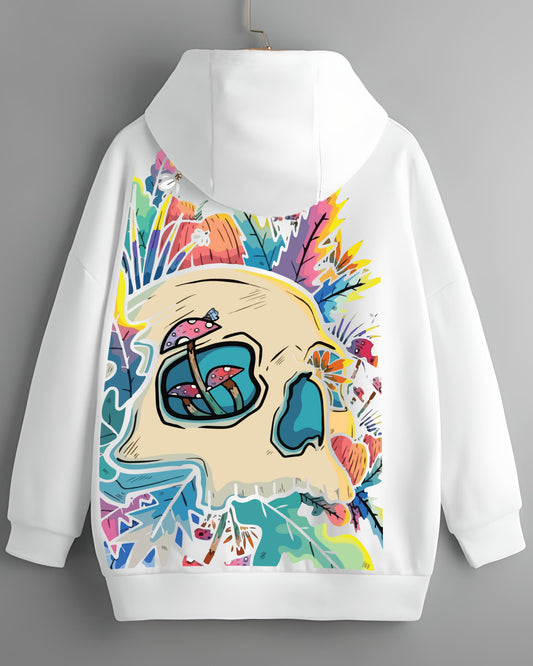 COLORFUL SKELETON FREEDOM REGULAR FIT WHITE HOODIE