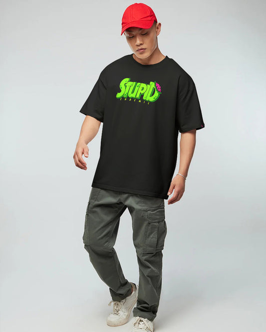 JUICY STUPID OVERSIZED TEE BLACK 260GSM