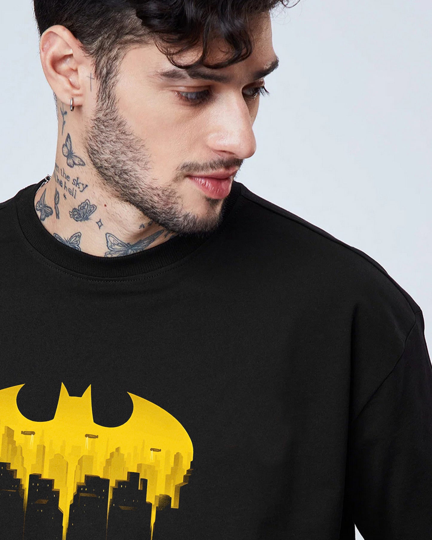 BATMAN MIDNIGHT BATMAN FIT BLACK OVERSIZED T-SHIRT