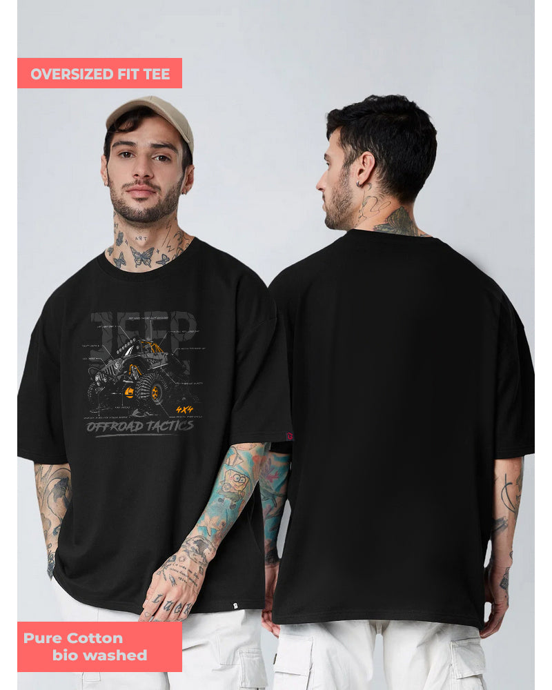 JEEP Oversized Black T-shirt