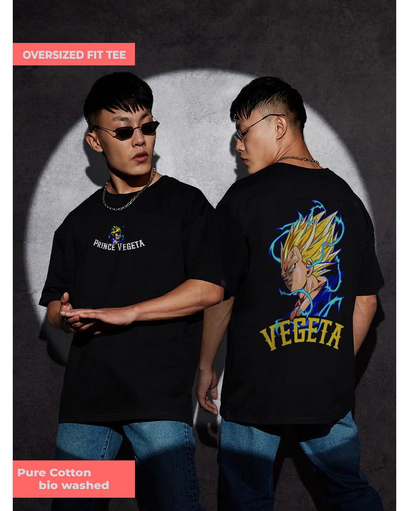 VEGGETA Oversized Black T-shirt