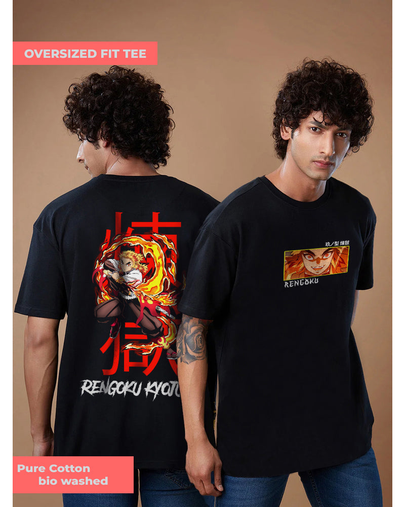 Rengoku Oversized Black T-shirt