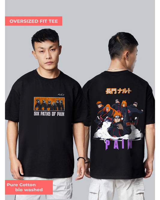 Naruto Oversized Black T-shirt