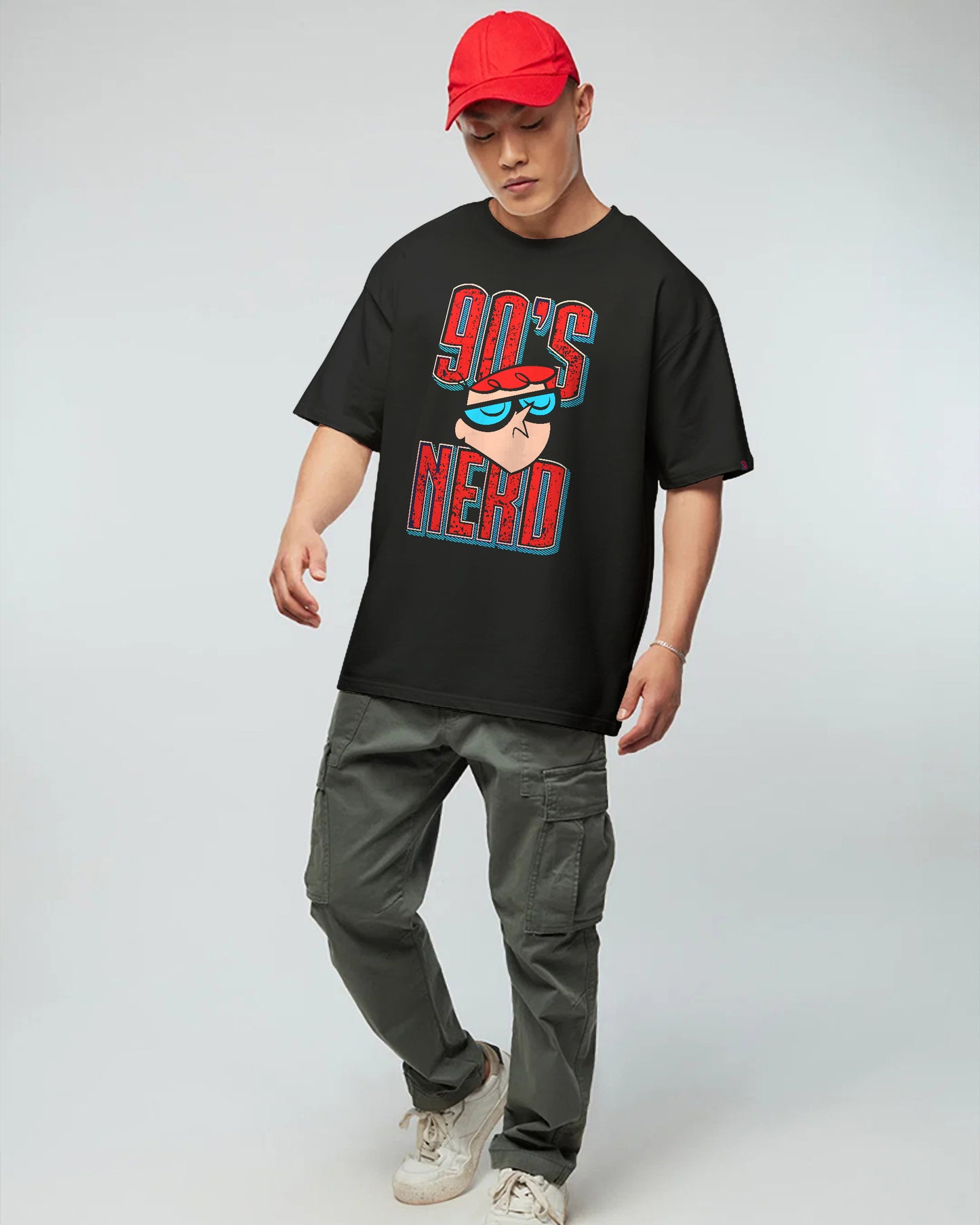 90'S NERD OVERSIZED T-SHIRT BLACK 260GSM