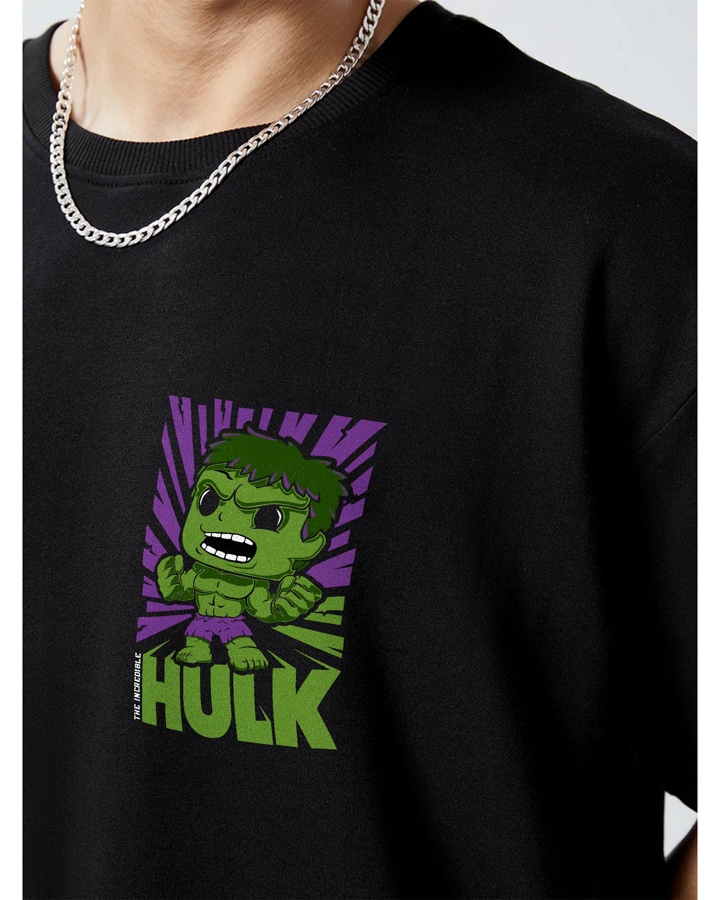 HULK MARVEL AVENGERS BLACK OVERSIZED T-SHIRT