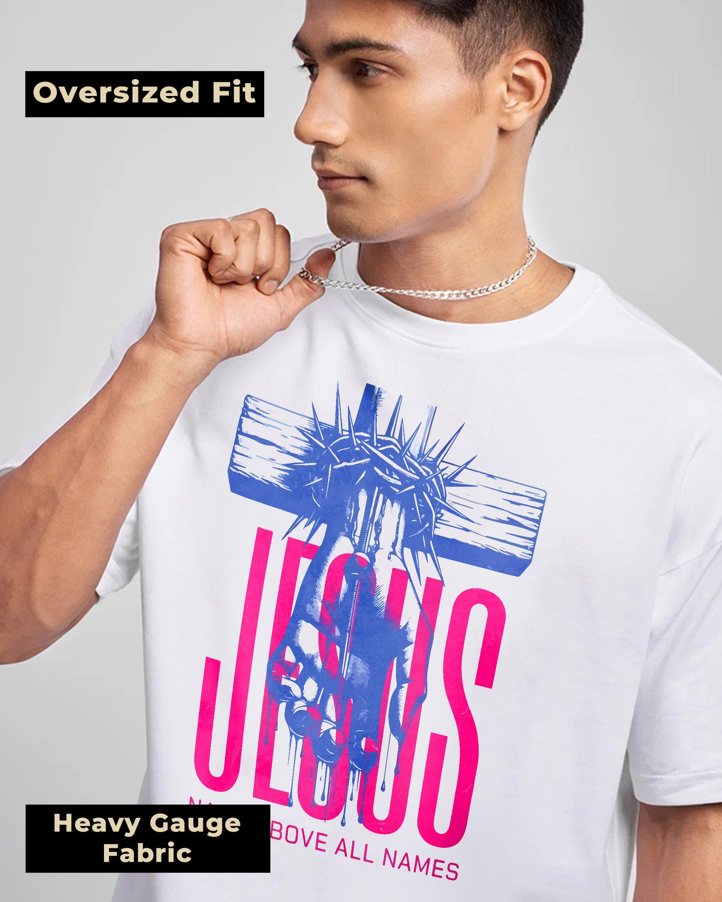 JESUS OVERSIZED TEE WHITE 260GSM