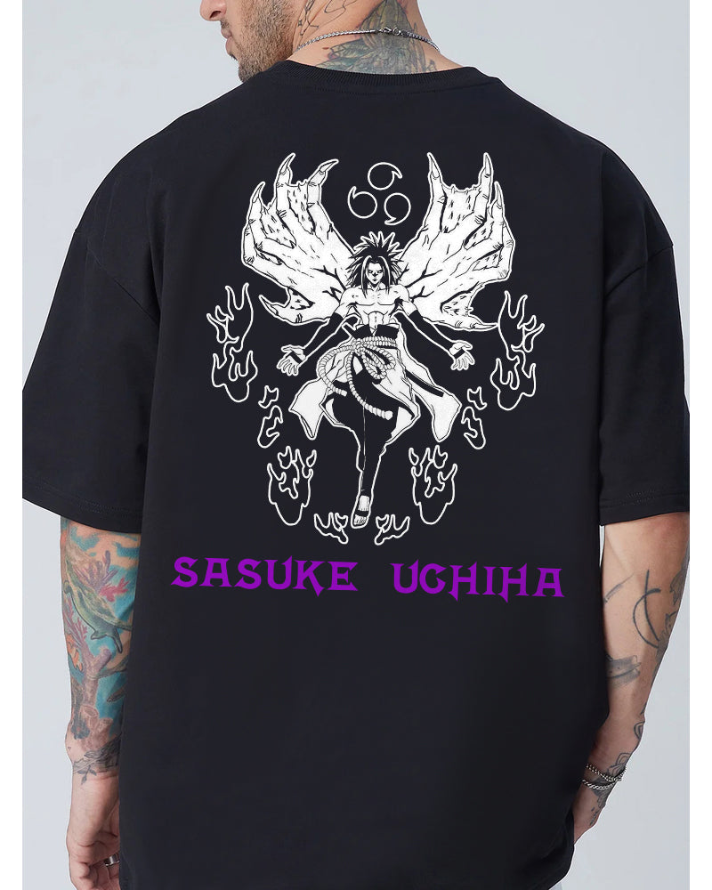 Sasuke Uchiha Oversized Black T-shirt