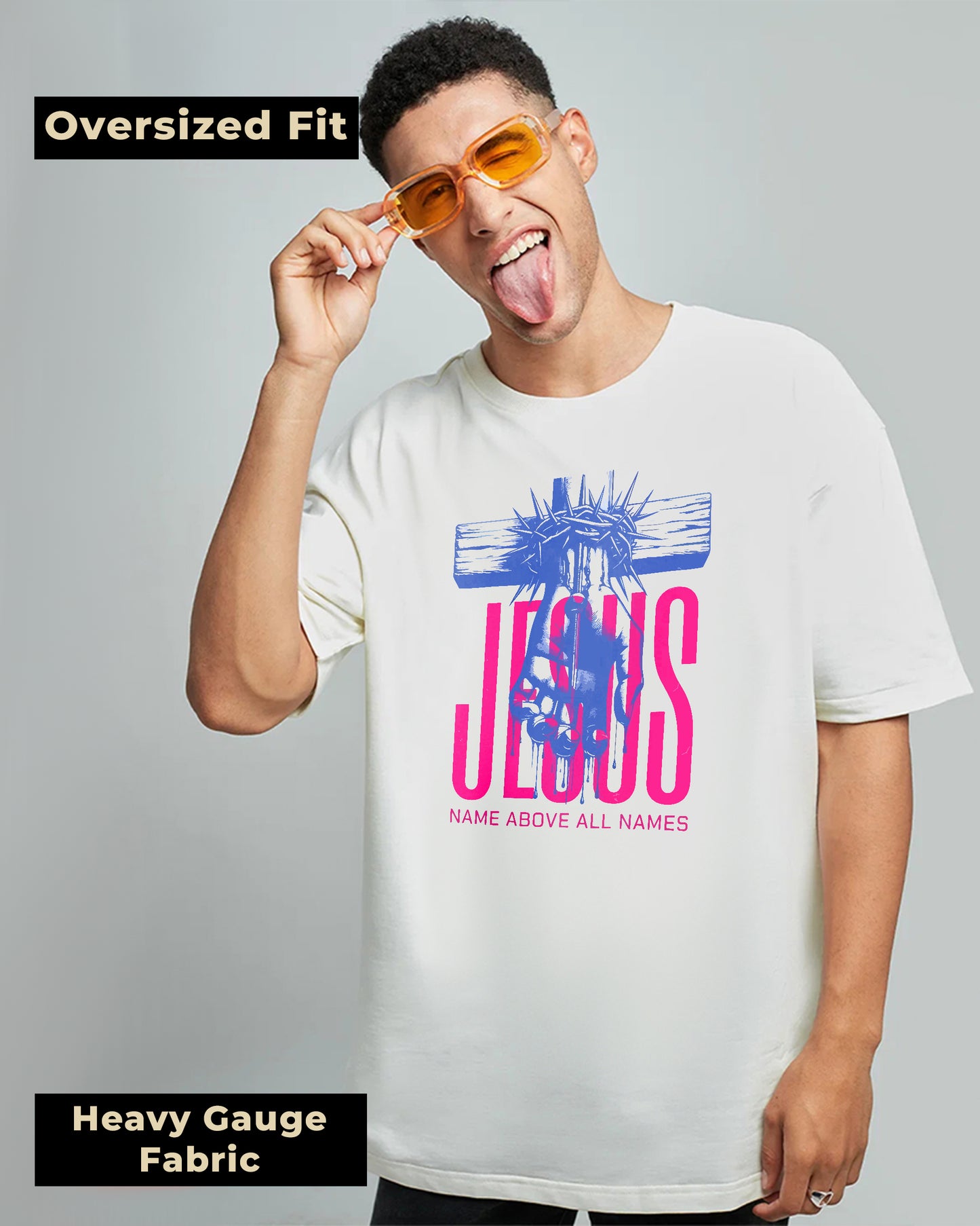 JESUS OVERSIZED TEE WHITE 260GSM