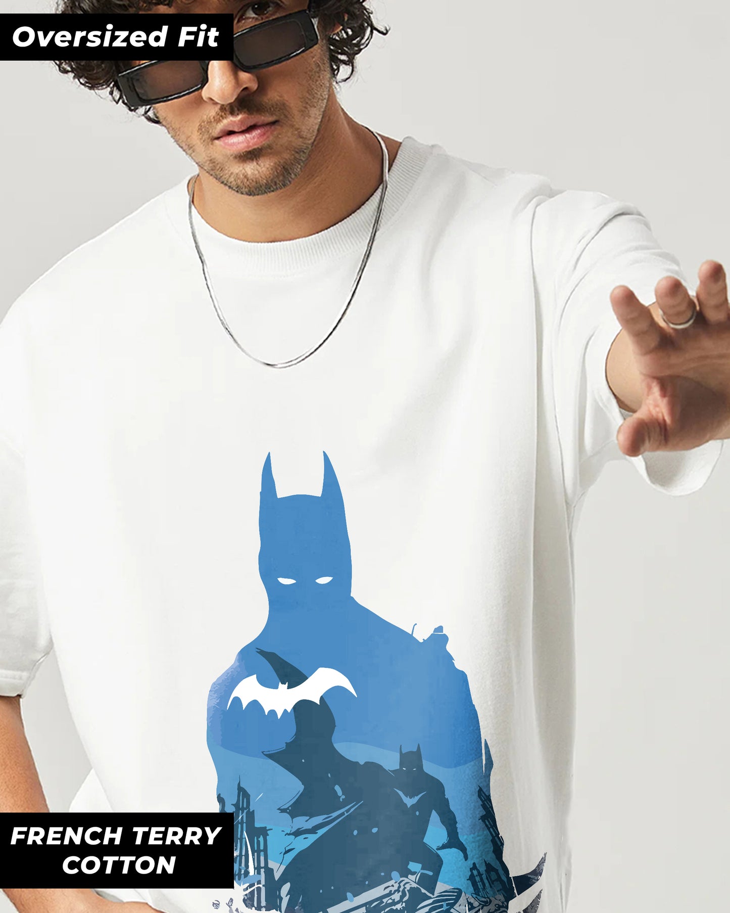 BATMAN DC CHILL NIGHT WHITE OVERSIZED T-SHIRT