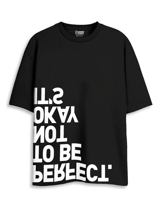 Imperfection Printed Oversized Tee Black