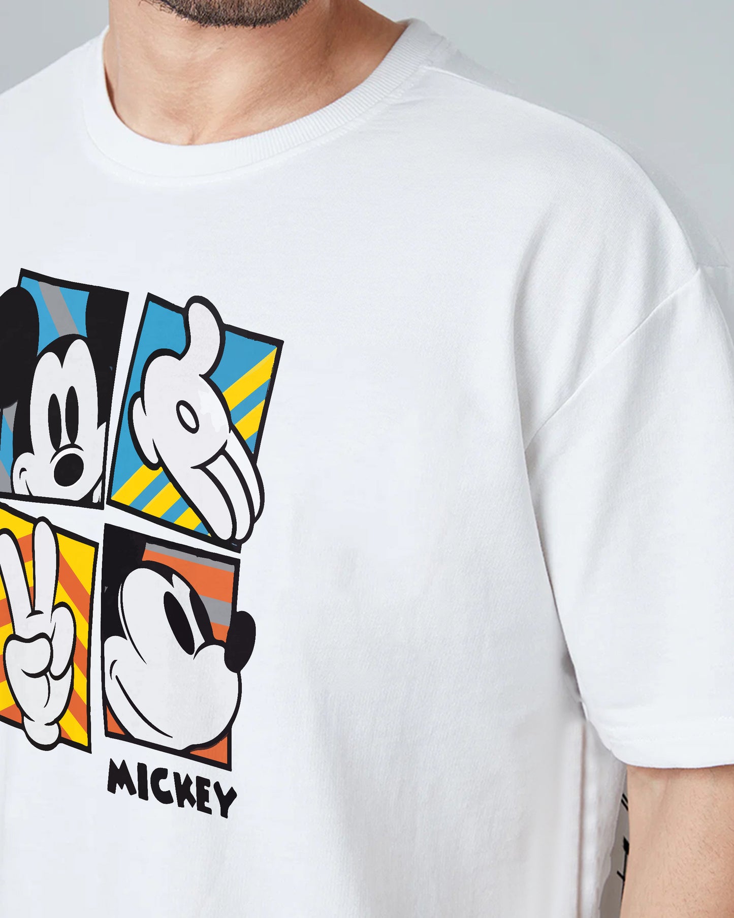 MICKEY MOUSE Oversized T-Shirt White 260GSM