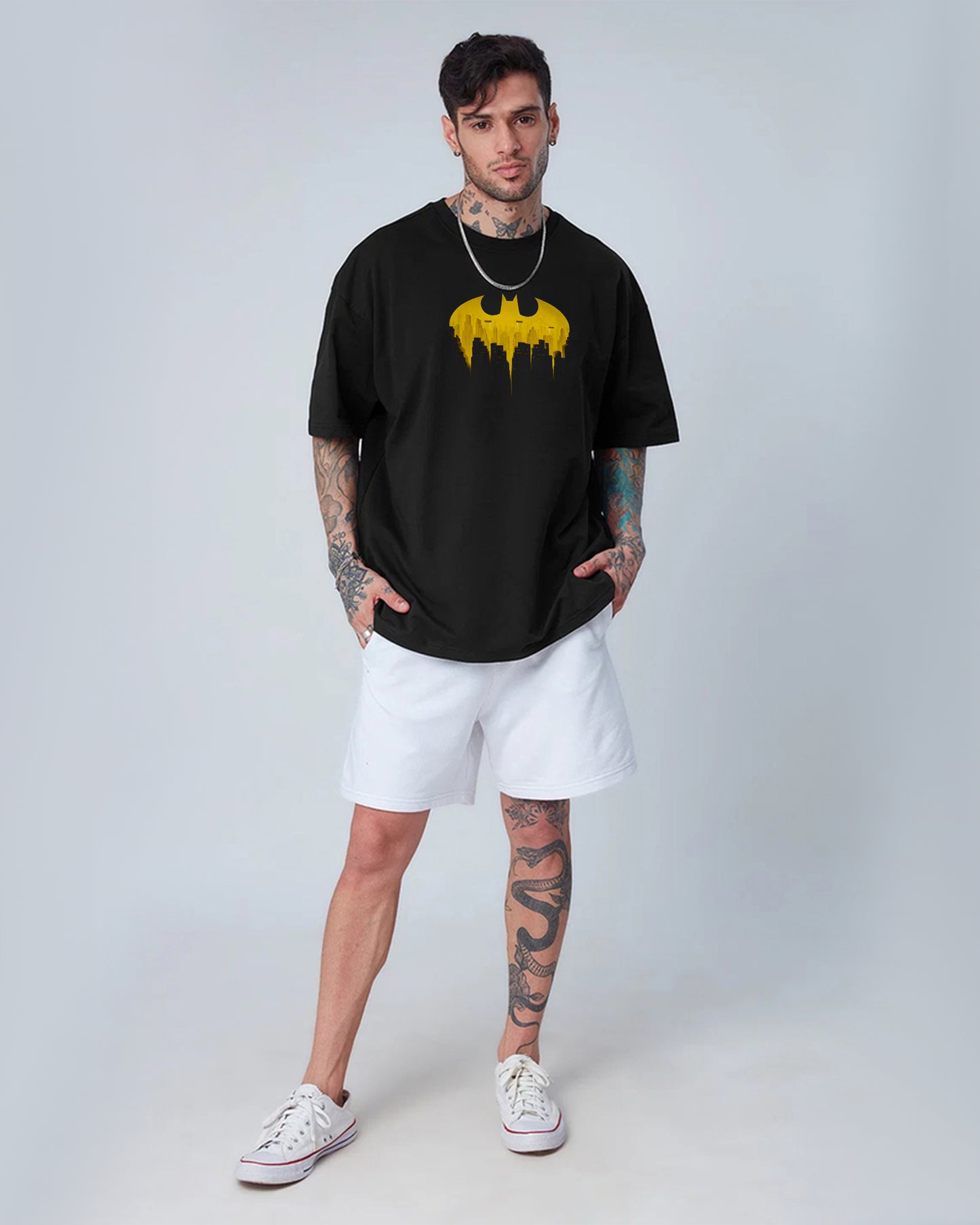 BATMAN MIDNIGHT BATMAN FIT BLACK OVERSIZED T-SHIRT