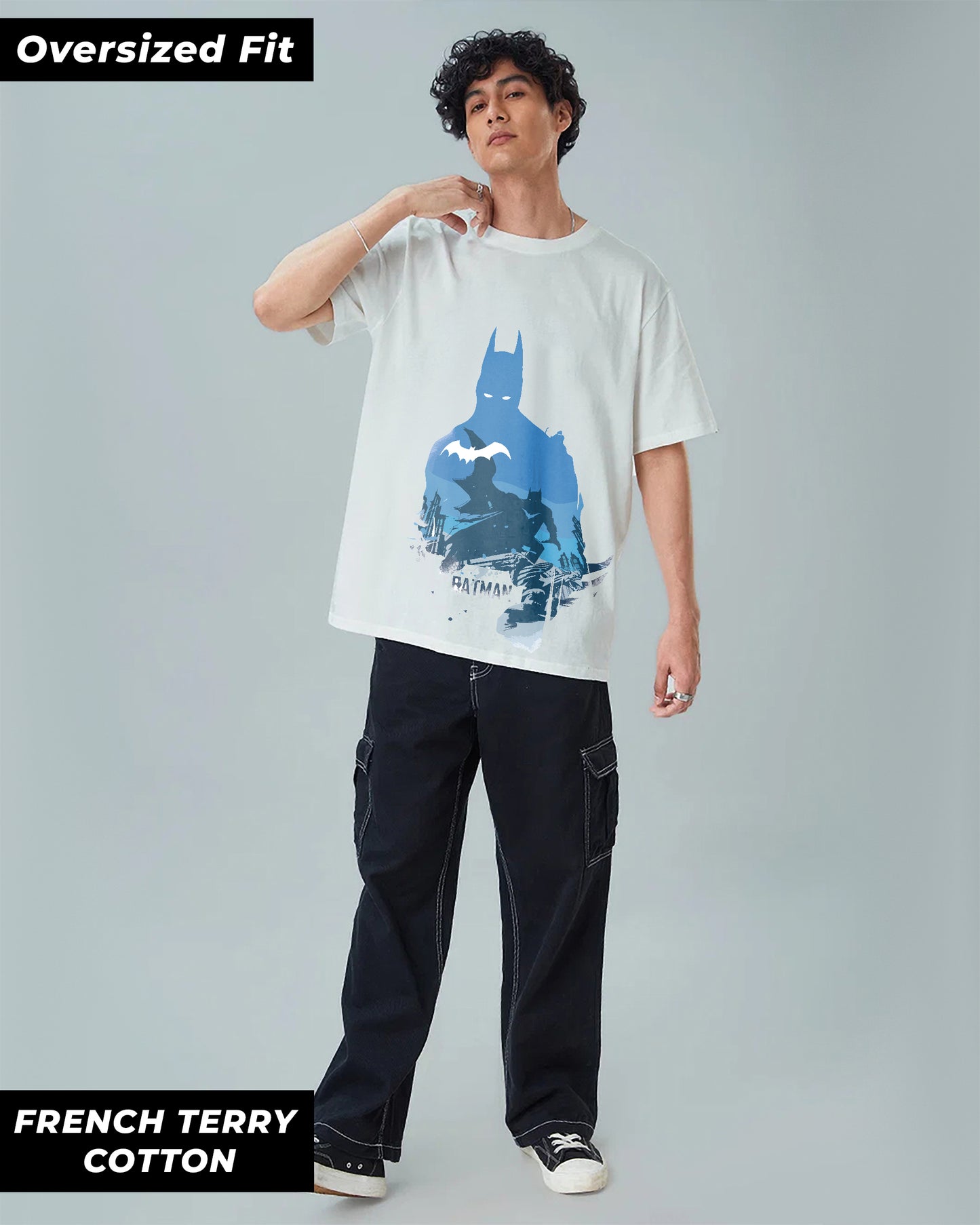 BATMAN DC CHILL NIGHT WHITE OVERSIZED T-SHIRT