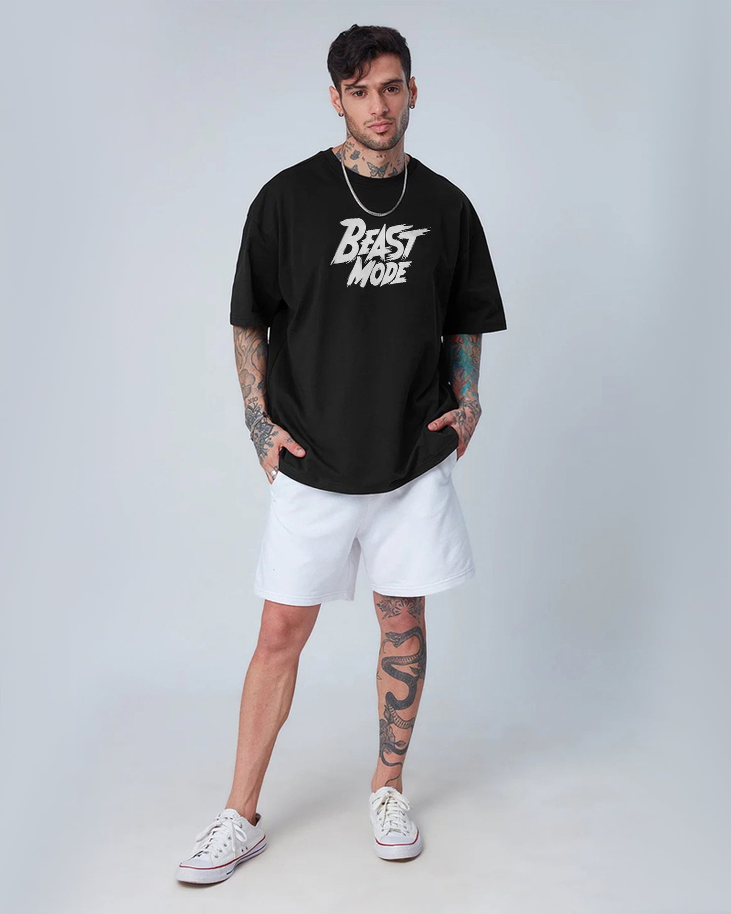 BEAST MODE OVERSIZED T-SHIRT WHITE 260GSM