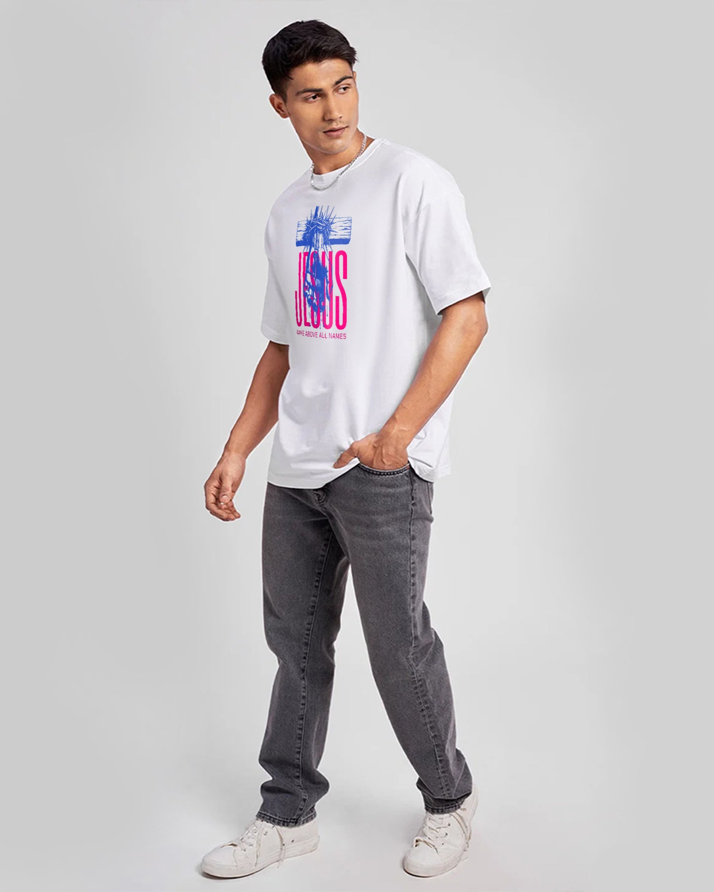 JESUS OVERSIZED TEE WHITE 260GSM