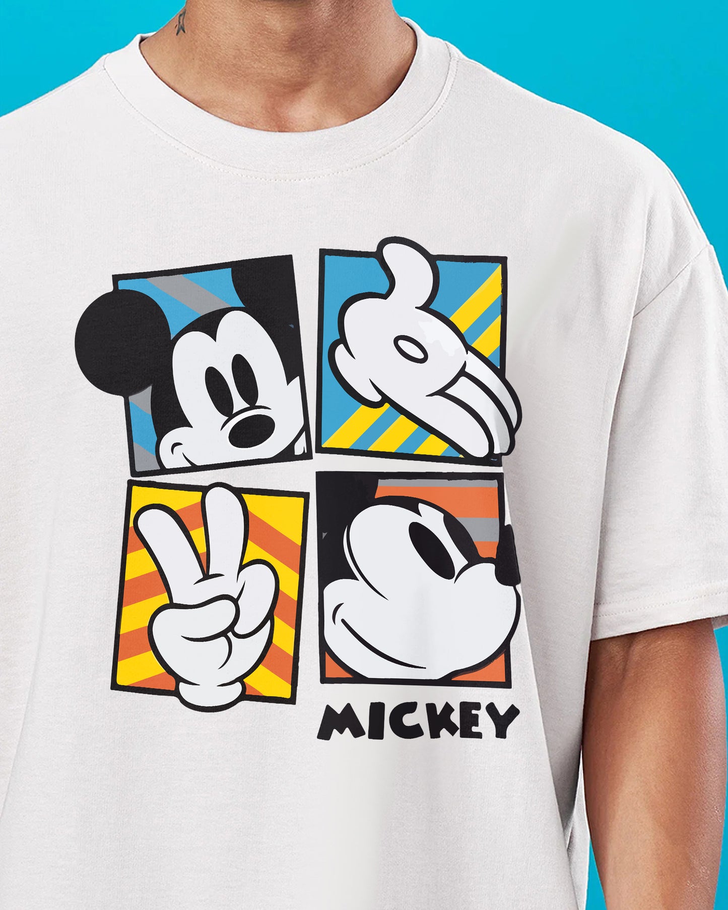 MICKEY MOUSE Oversized T-Shirt White 260GSM