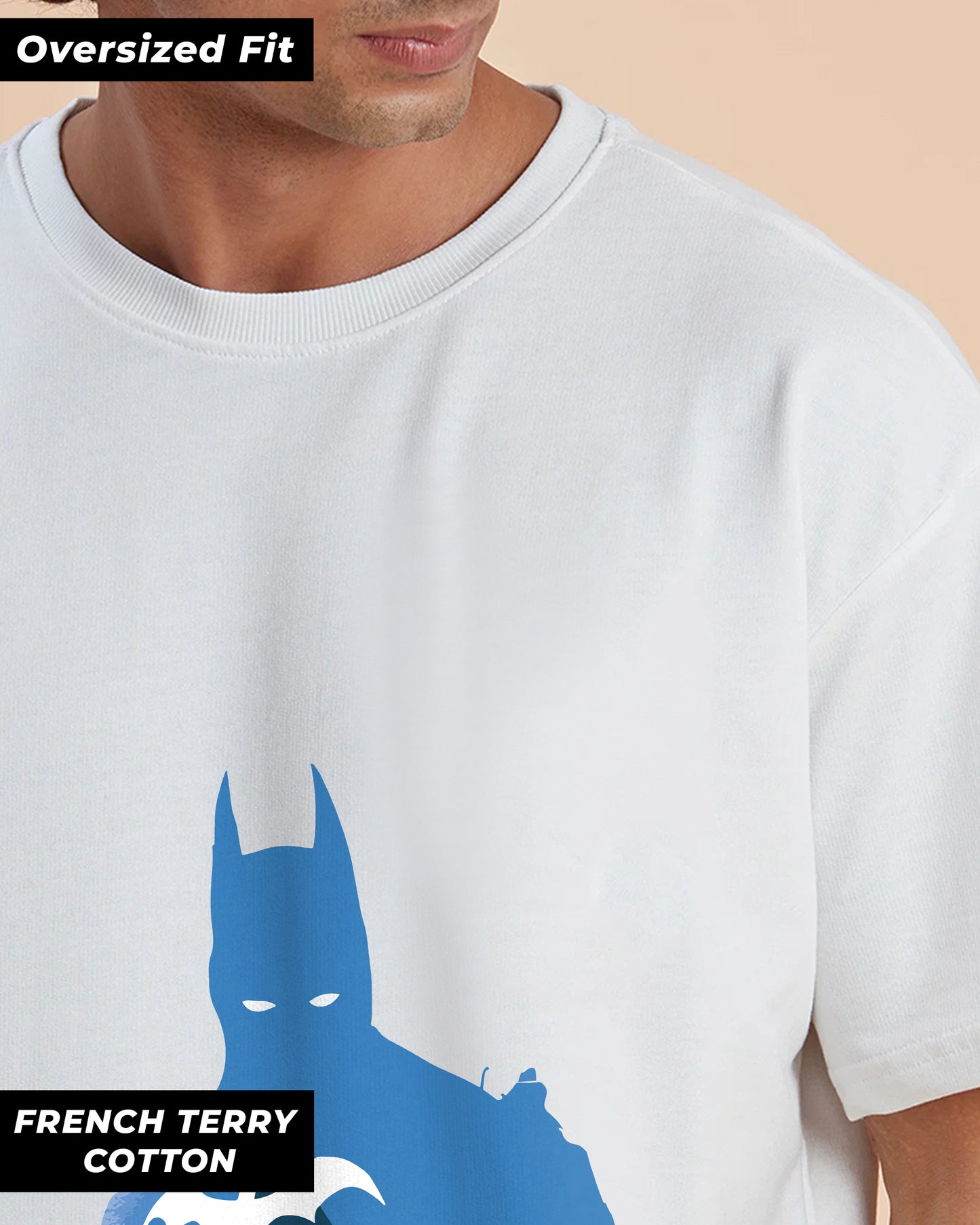 BATMAN DC CHILL NIGHT WHITE OVERSIZED T-SHIRT