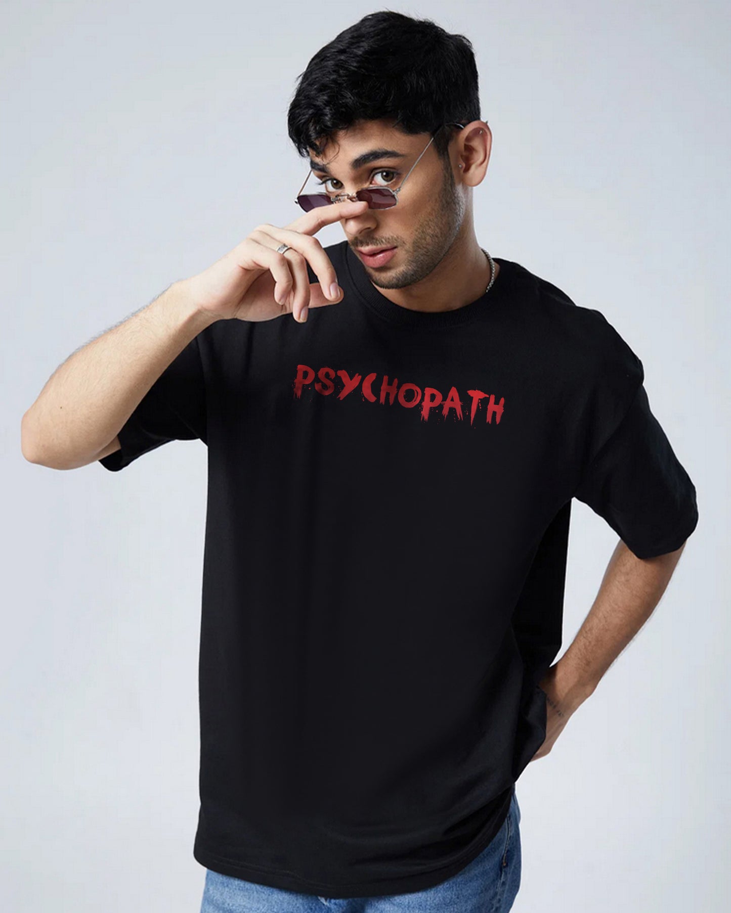 PENGUIN PSYCHOPATH CLAPPING BLACK OVERSIZED T-SHIRT