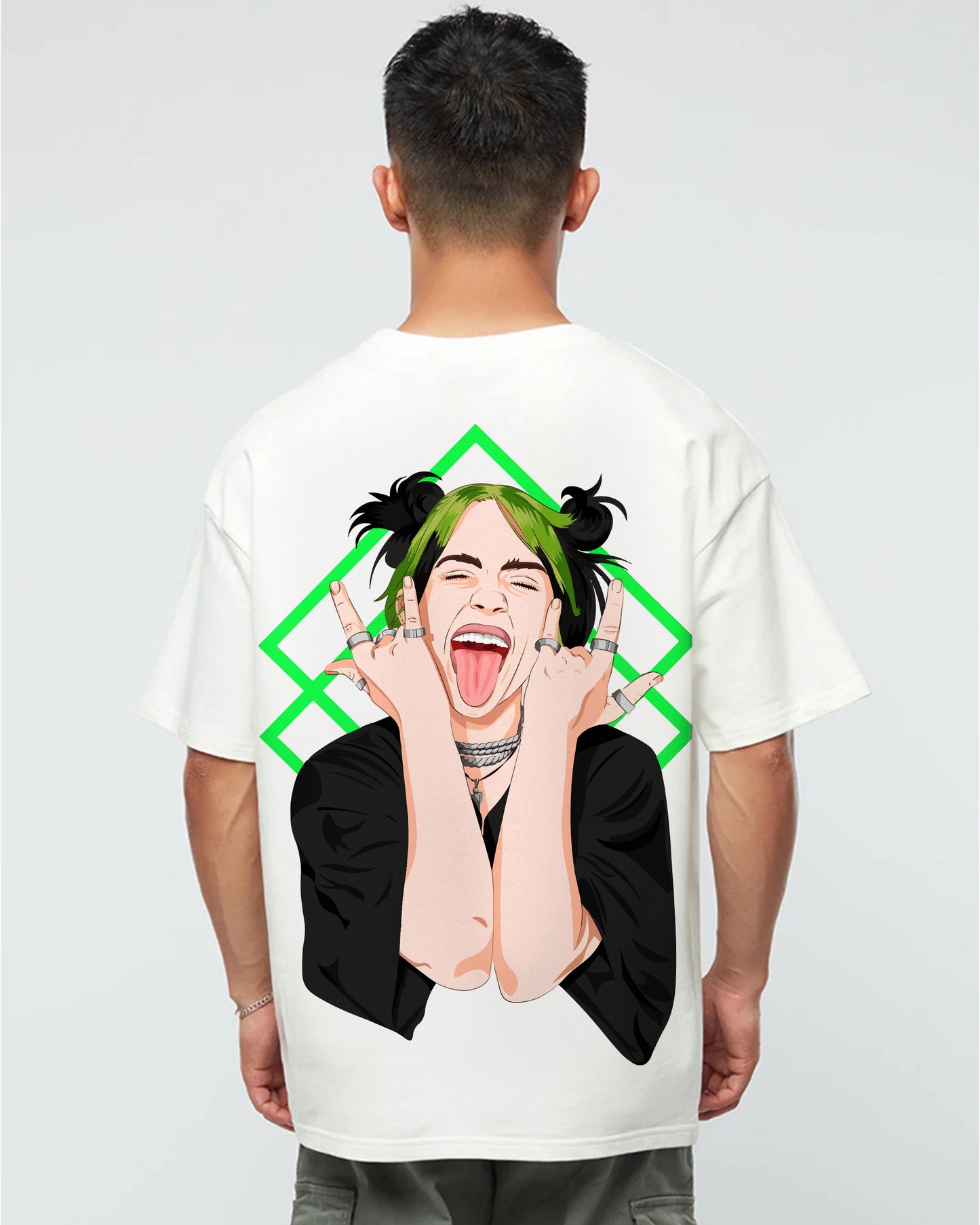 BILLIE EILISH HARMONY WHITE OVERSIZED T-SHIRT