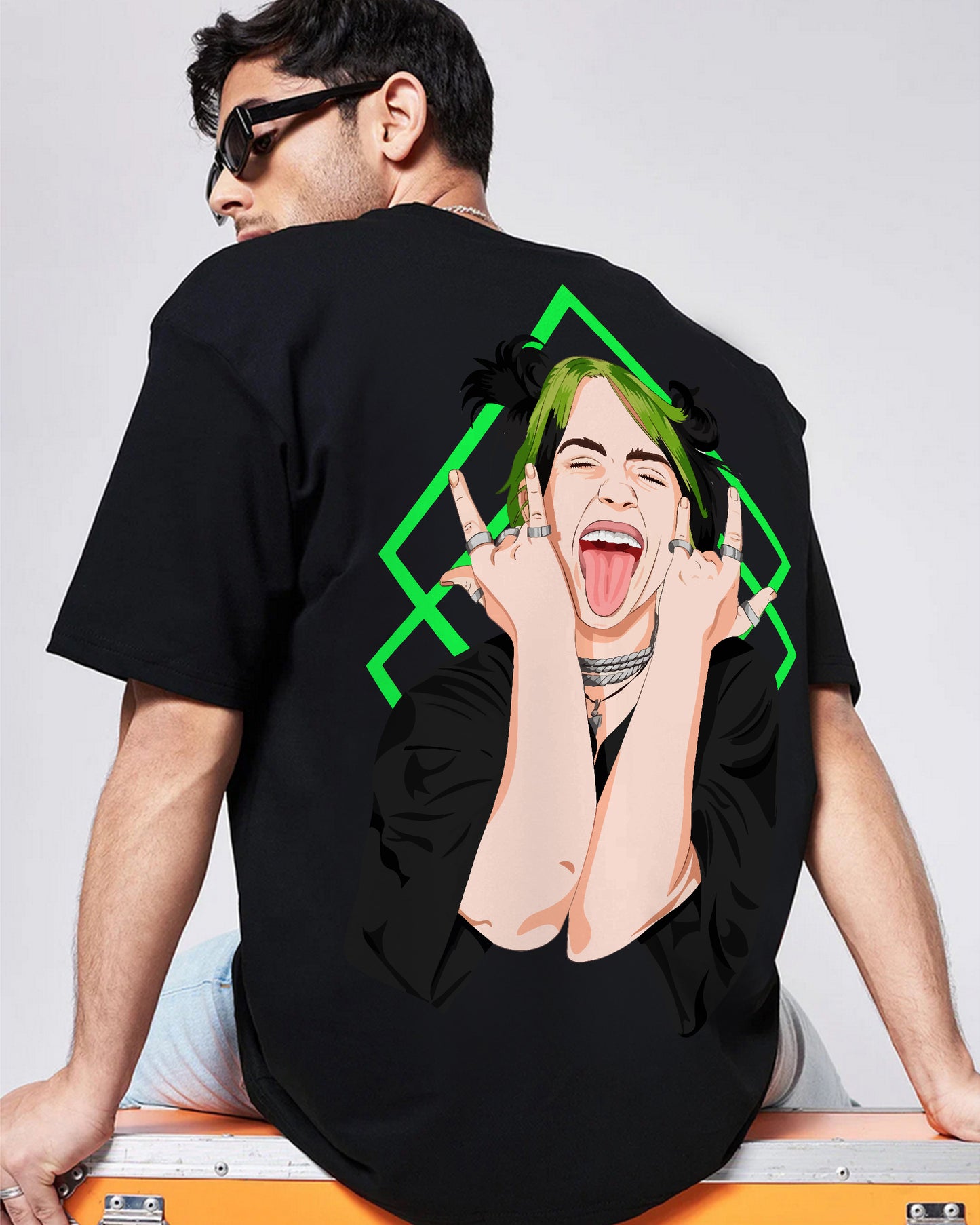 BILLIE EILISH MELODIES BLACK OVERSIZED T-SHIRT