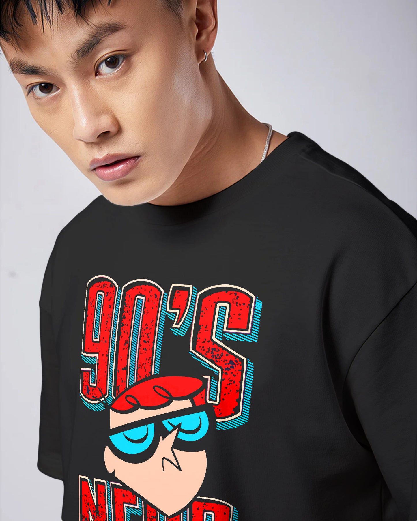 90'S NERD OVERSIZED T-SHIRT BLACK 260GSM