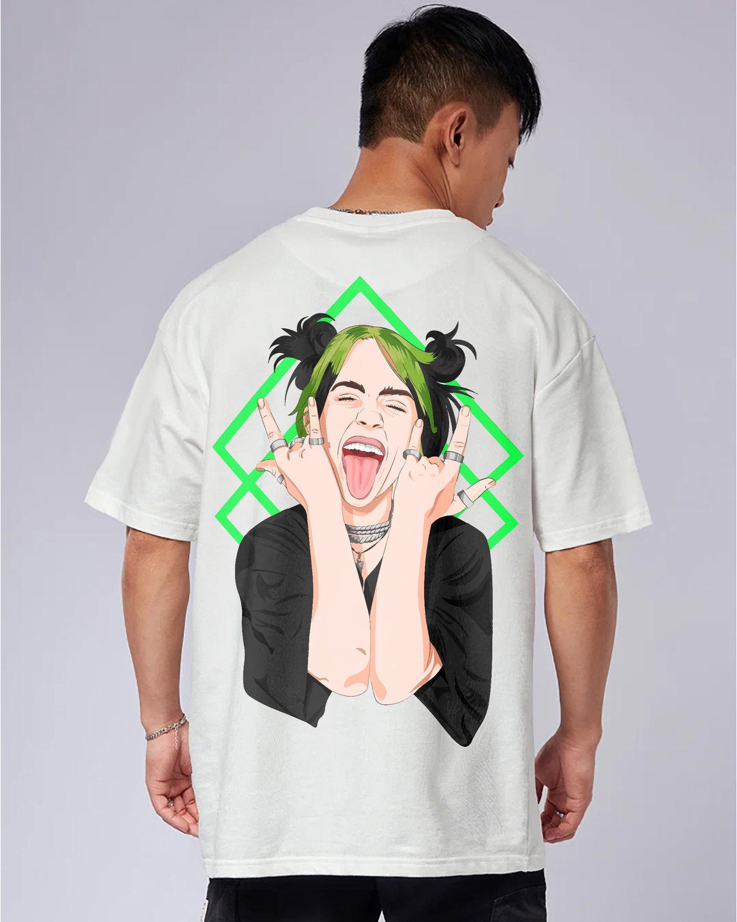 BILLIE EILISH HARMONY WHITE OVERSIZED T-SHIRT