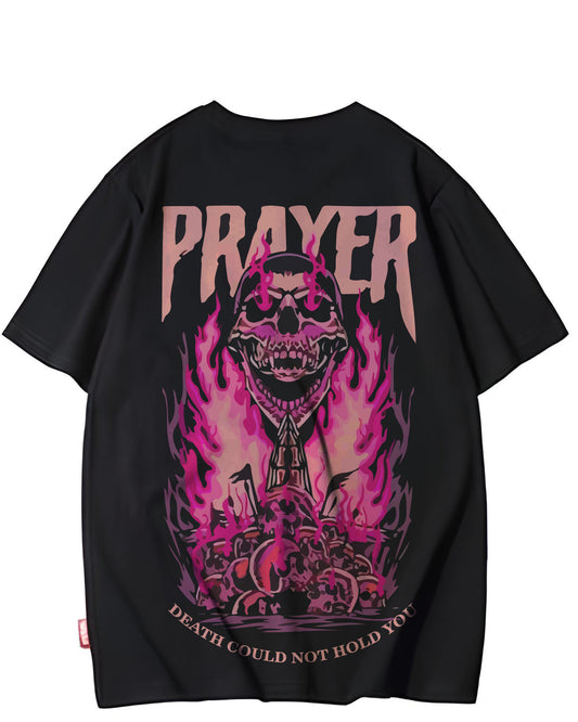 SKELETON DEVOTION HOT FIRE BLACK OVERSIZED T-SHIRT