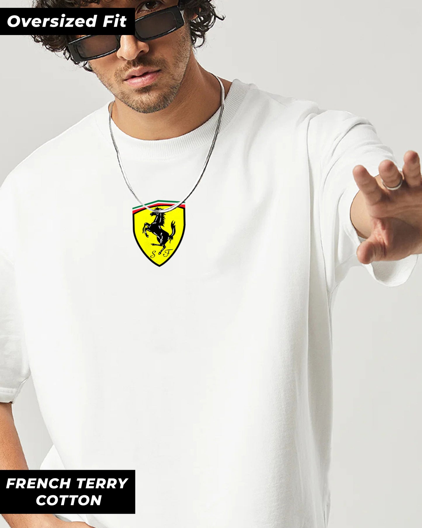 F1 Oversized White T-shirt