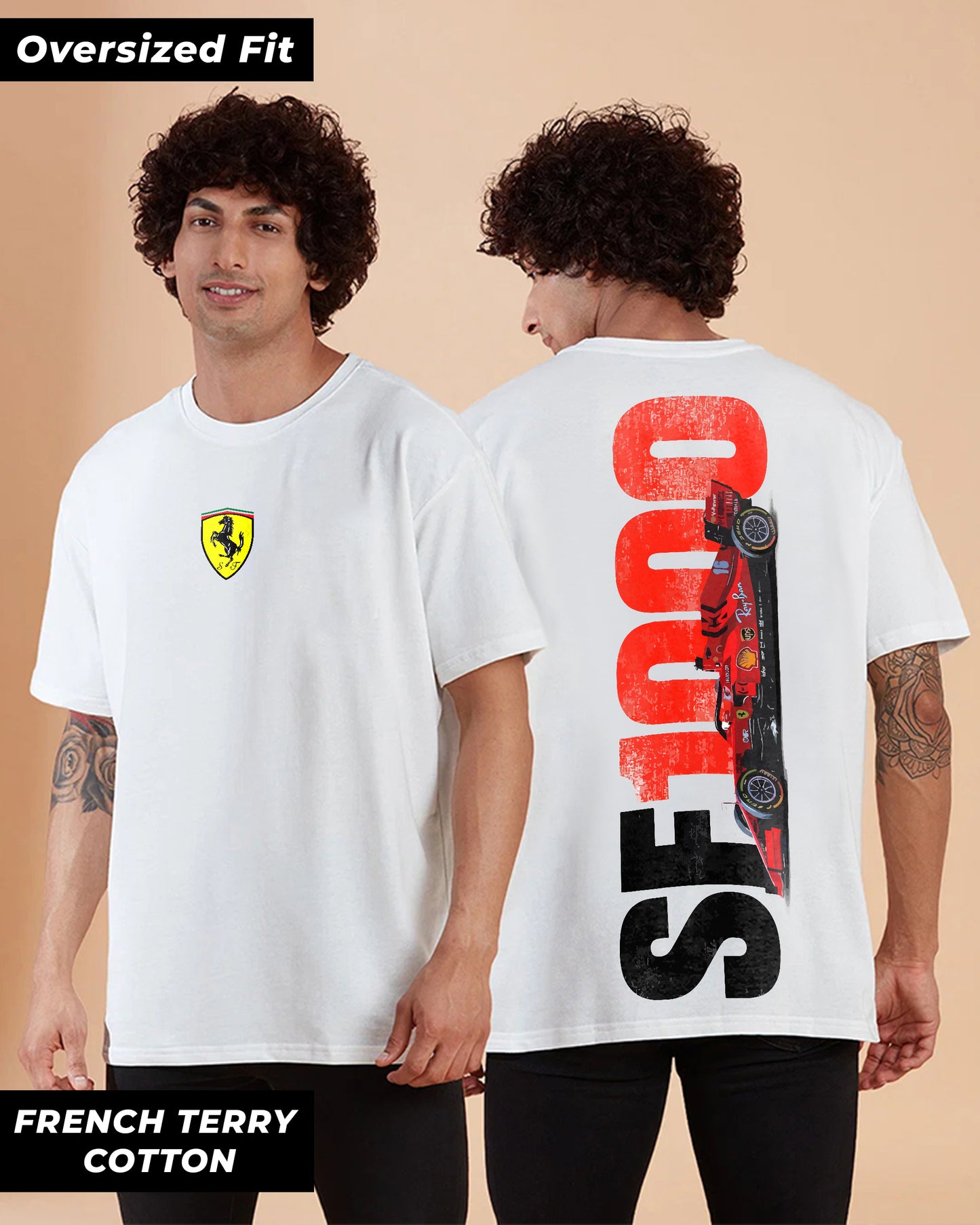 F1 Oversized White T-shirt